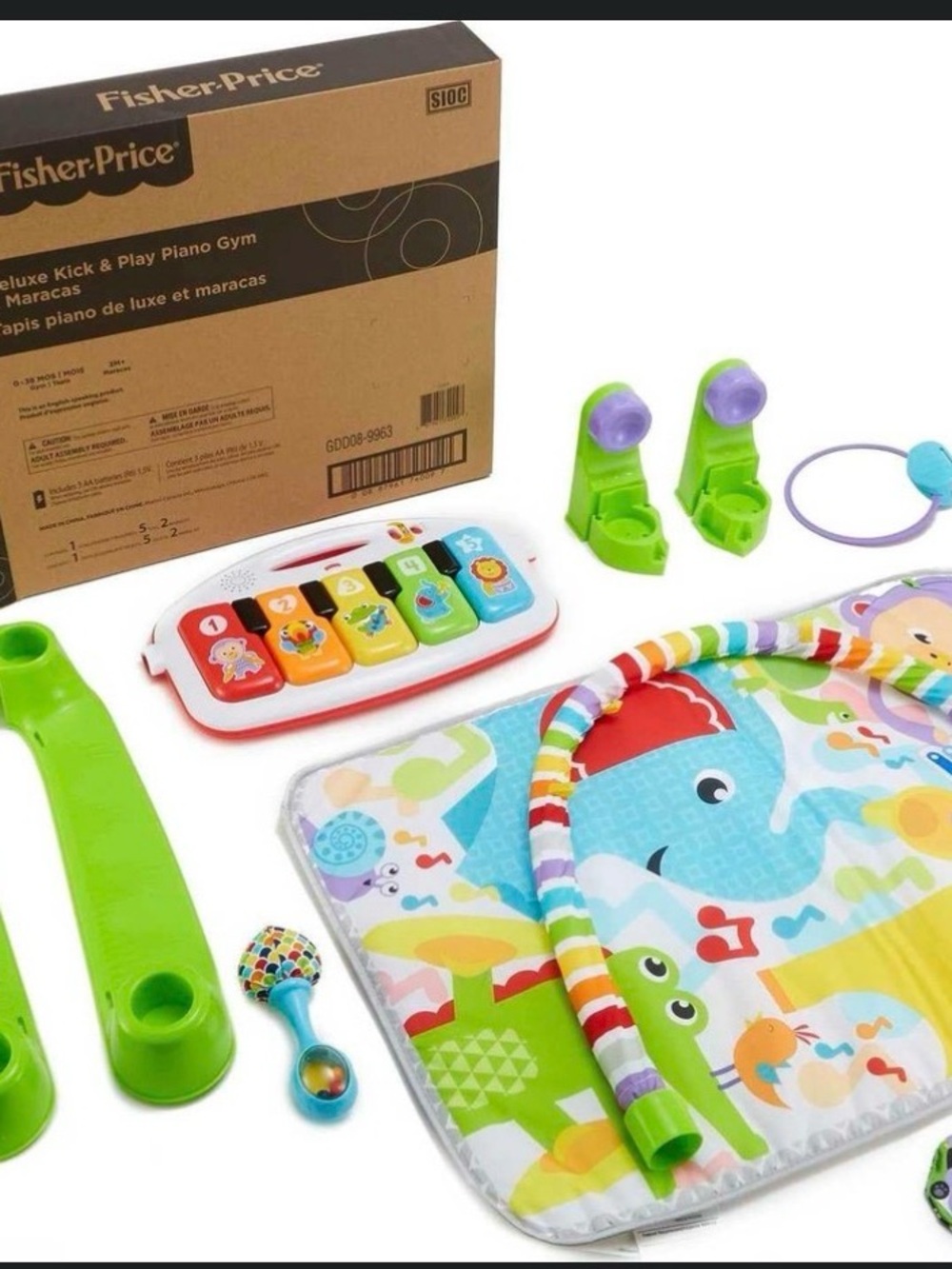 Fisher-Price Rainbow Arch Activity Play Mat with Musical Piano and Hanging Toys - Picture 3 of 3